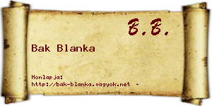 Bak Blanka névjegykártya