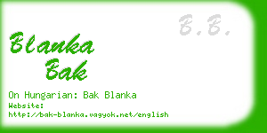 blanka bak business card